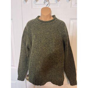J Ashford Men's Knit Wool Blend Sweater Green Size M Italy